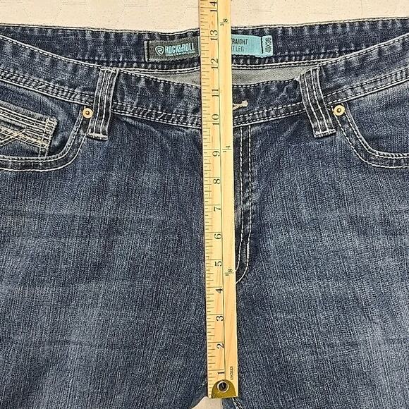 Rock & Roll Denim Mens Revolver Straight Slim Jeans Sz 40x36 Cowboy Western - Picture 8 of 10